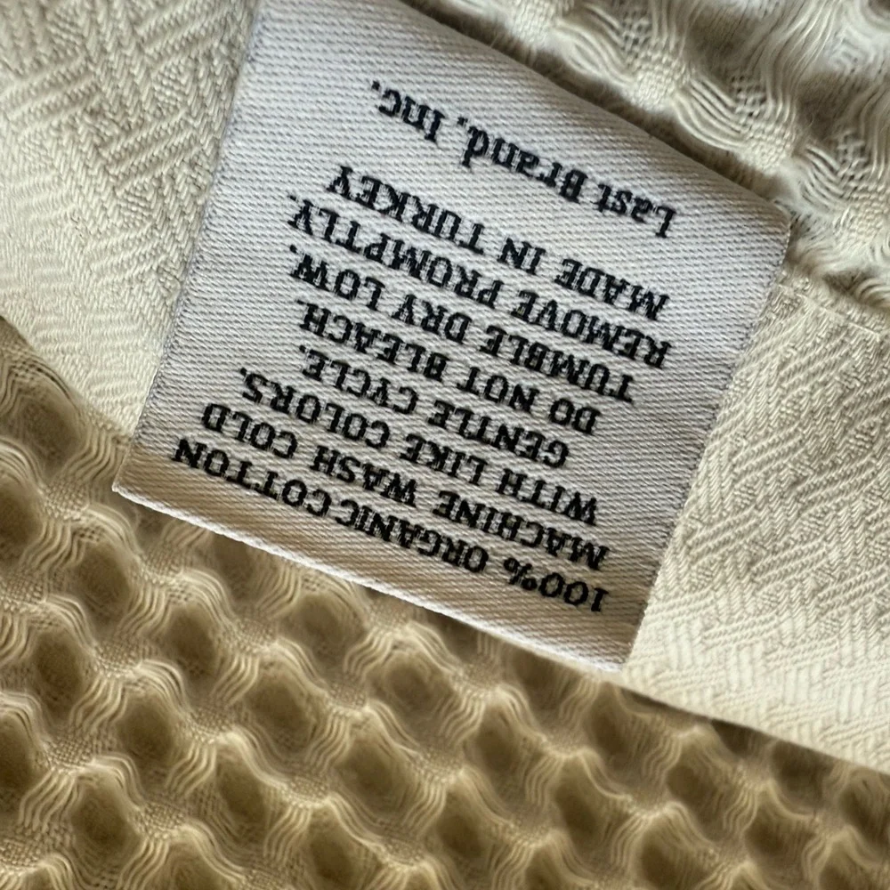 Organic Turkish Waffle Hand Towels - Cream